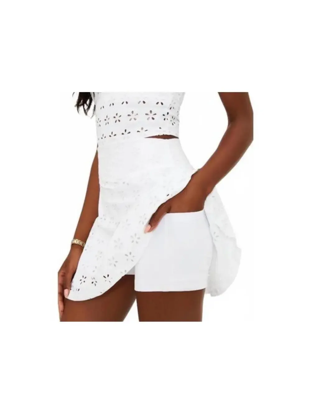 Beach Riot Women's Trixie Magnolia White Athletic Skort Size Large - Picture 2 of 7